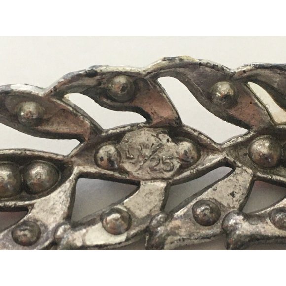 Little Nemo Feather Colored Rhinestone Brooch Pin Art Nouveau Vtg Jewelry Signed - Picture 8 of 9